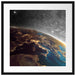 Erde im Weltall Passepartout Quadratisch 55x55