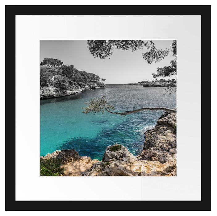Mallorca Bay Cove Passepartout Quadratisch 40x40