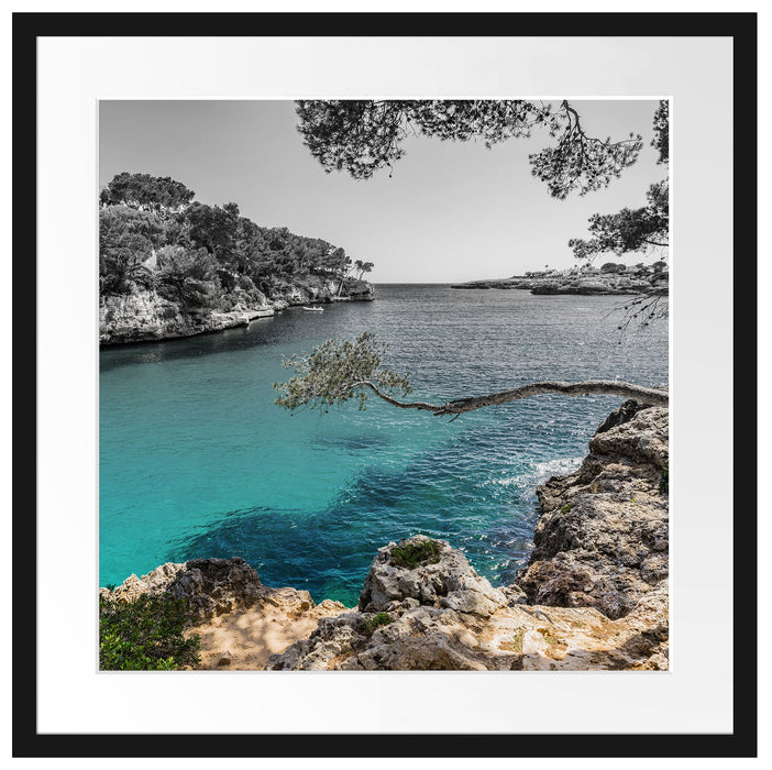 Mallorca Bay Cove Passepartout Quadratisch 55x55
