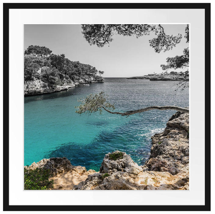 Mallorca Bay Cove Passepartout Quadratisch 70x70