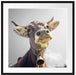 Lustiges Portrait einer Kuh Passepartout Quadratisch 70x70