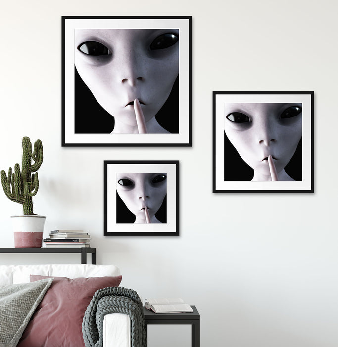 Alien - nicht reden Quadratisch Passepartout Wohnzimmer