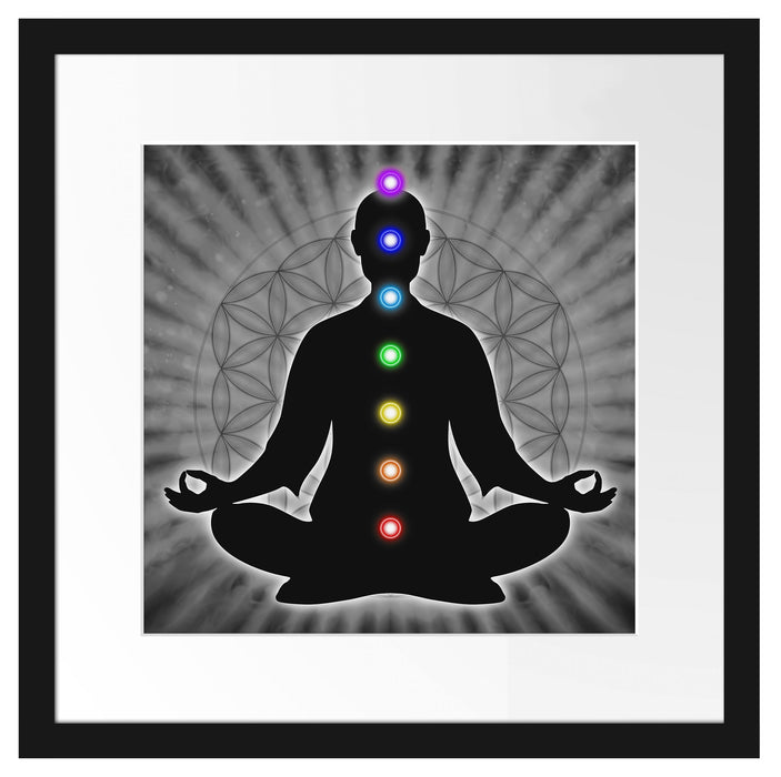 Meditation mit den 7 Chakren Passepartout Quadratisch 40x40