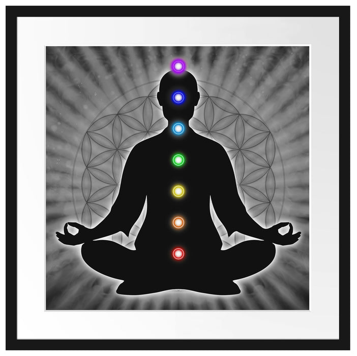Meditation mit den 7 Chakren Passepartout Quadratisch 55x55