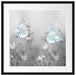 Schmetterling auf kleinen Blumen Passepartout Quadratisch 55x55