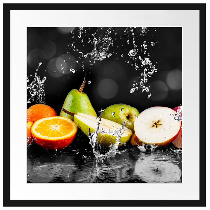 Früchte im Wasser Passepartout Quadratisch 55x55