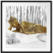 goldener Buddha auf Handtuch Passepartout Quadratisch 70x70