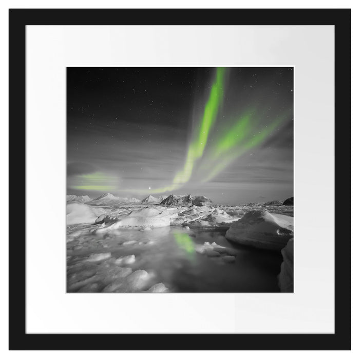 gewaltiges Polarlicht Passepartout Quadratisch 40x40