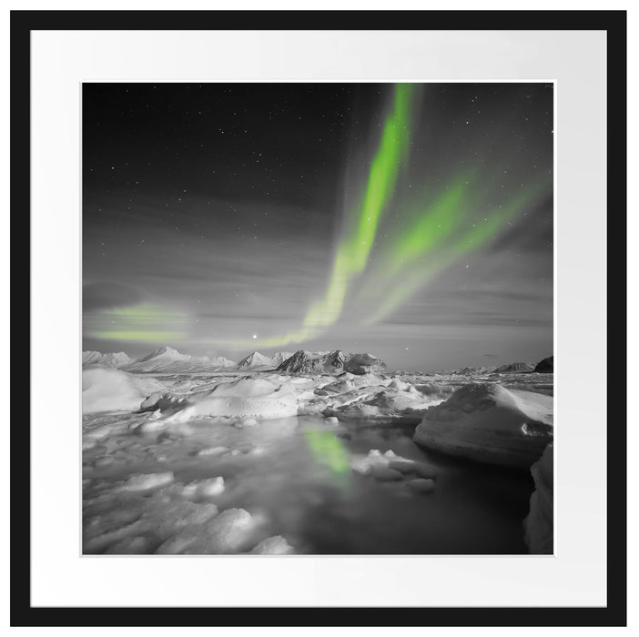 gewaltiges Polarlicht Passepartout Quadratisch 55x55