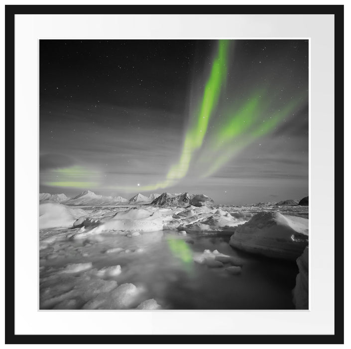 gewaltiges Polarlicht Passepartout Quadratisch 70x70
