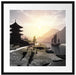 asiatischer Tempel an Fluss Passepartout Quadratisch 55x55