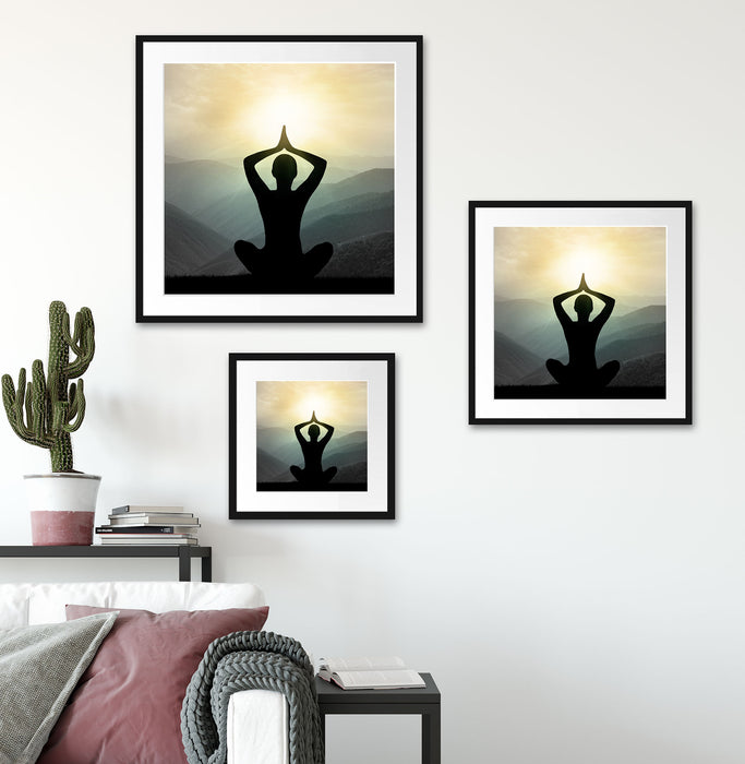 Yoga und Meditation Quadratisch Passepartout Wohnzimmer