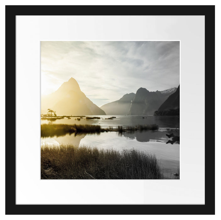 Milford Sound Neuseeland Passepartout Quadratisch 40x40