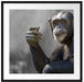 Aufmerksamer Schimpanse Passepartout Quadratisch 70x70