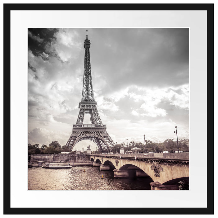Eiffelturm in Paris Passepartout Quadratisch 55x55