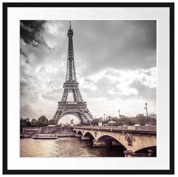 Eiffelturm in Paris Passepartout Quadratisch 70x70