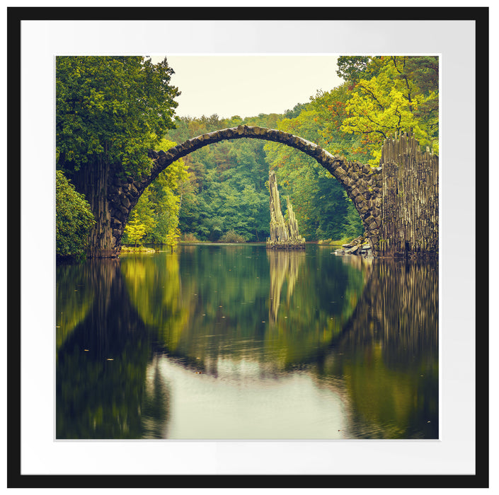 Rakotz-Brücke Kromlau Reflexion Passepartout Quadratisch 70