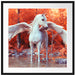 Pegasus im Fluss eines Herbstwaldes Passepartout Quadratisch 70