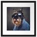 Lustiger Hund mit Hemd und Sonnenbrille Passepartout Quadratisch 40