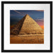 Ägyptische Pyramiden bei Sonnenuntergang Passepartout Quadratisch 40