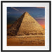 Ägyptische Pyramiden bei Sonnenuntergang Passepartout Quadratisch 55