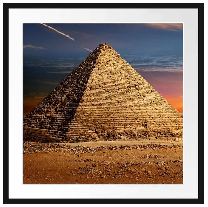 Ägyptische Pyramiden bei Sonnenuntergang Passepartout Quadratisch 70