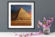 Ägyptische Pyramiden bei Sonnenuntergang Passepartout Detail Quadratisch