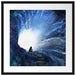 meditierende Frau vor Loch in Galaxie Passepartout Quadratisch 55