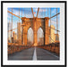 Leere Brooklyn Bridge in New York City Passepartout Quadratisch 70