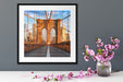 Leere Brooklyn Bridge in New York City Passepartout Detail Quadratisch