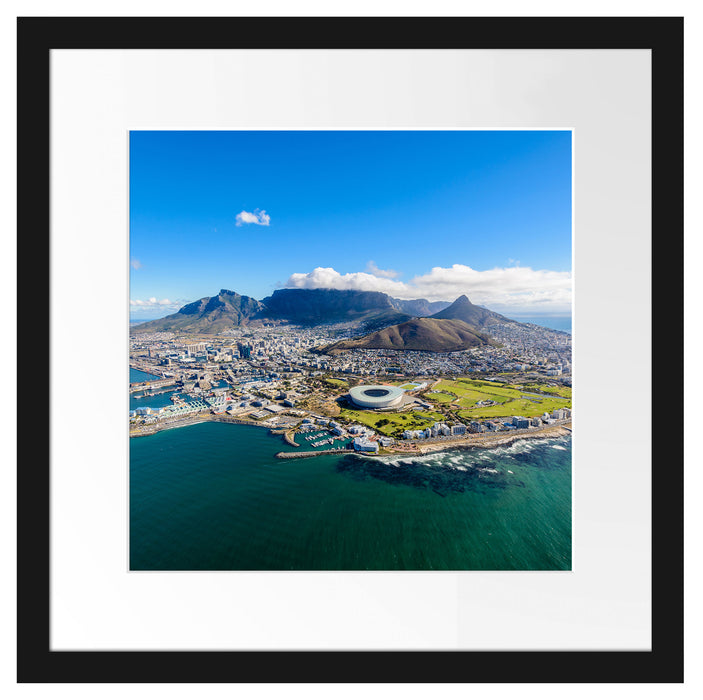 Luftaufnahme von Kapstadt Passepartout Quadratisch 40