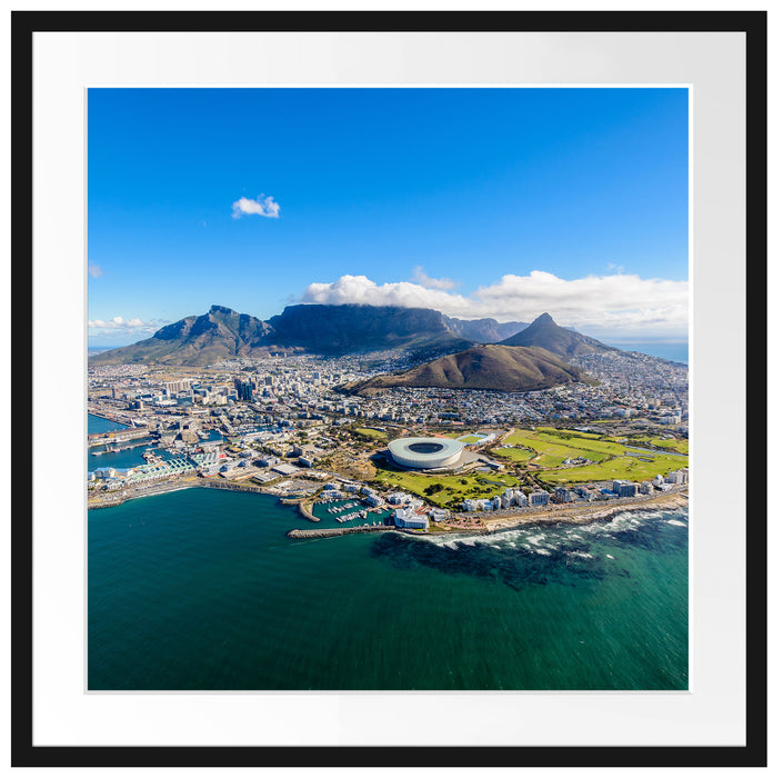 Luftaufnahme von Kapstadt Passepartout Quadratisch 70