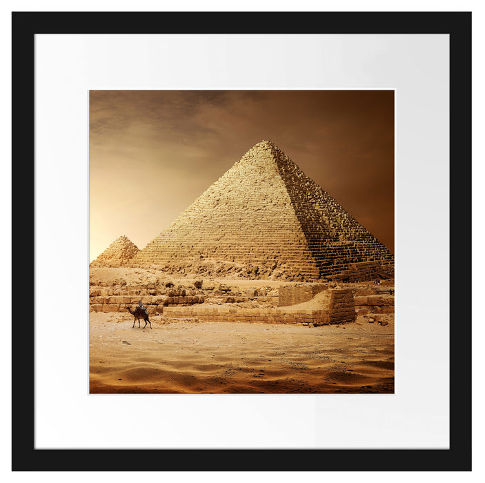 Pyramiden in Ägypten bei Sonnenuntergang Passepartout Quadratisch 40