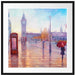 Regentag in London mit Big Ben Passepartout Quadratisch 70