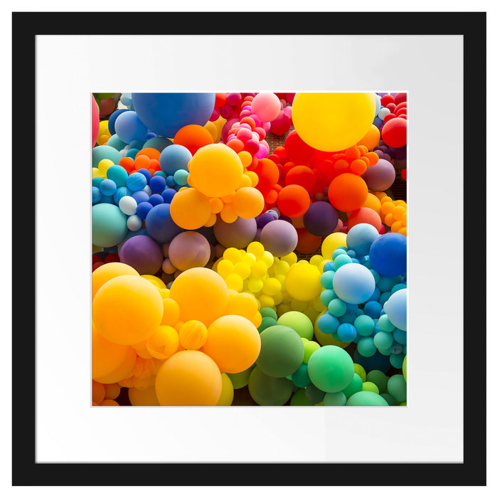 Hunderte bunte Luftballons Passepartout Quadratisch 40