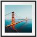 Golden Gate Bridge in der Abenddämmerung Passepartout Quadratisch 55