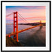 Golden Gate Bridge bei Sonnenuntergang Passepartout Quadratisch 70