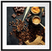 Kaffeebohnen und Schokolade von oben Passepartout Quadratisch 55