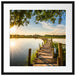 Holzbrücke über Natursee im Sommer Passepartout Quadratisch 55