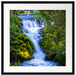 Wasserfall im grünen Wald Passepartout Quadratisch 55