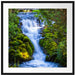 Wasserfall im grünen Wald Passepartout Quadratisch 70