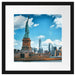 Freiheitsstatue mit New Yorker Skyline Passepartout Quadratisch 40