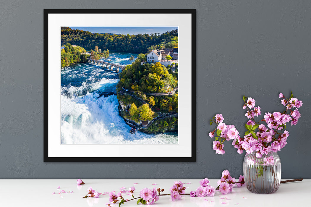 Panorama vom Rheinfall in der Schweiz Passepartout Detail Quadratisch