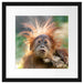 Lustiger Baby Orang-Utan mit Rinde Passepartout Quadratisch 40