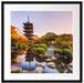 See im Herbst vor japanischem Tempel Passepartout Quadratisch 55