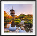 See im Herbst vor japanischem Tempel Passepartout Quadratisch 70