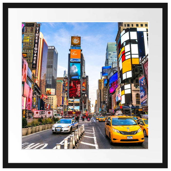 Times Square in new York City Passepartout Quadratisch 55