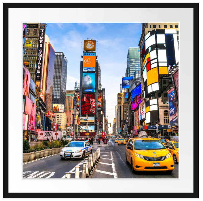 Times Square in new York City Passepartout Quadratisch 70