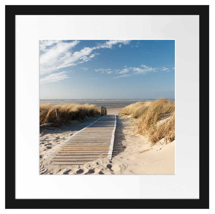 Weg zum Strand durch die Dünen Passepartout Quadratisch 40