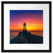 Leuchtturm am Steg bei Sonnenuntergang Passepartout Quadratisch 40